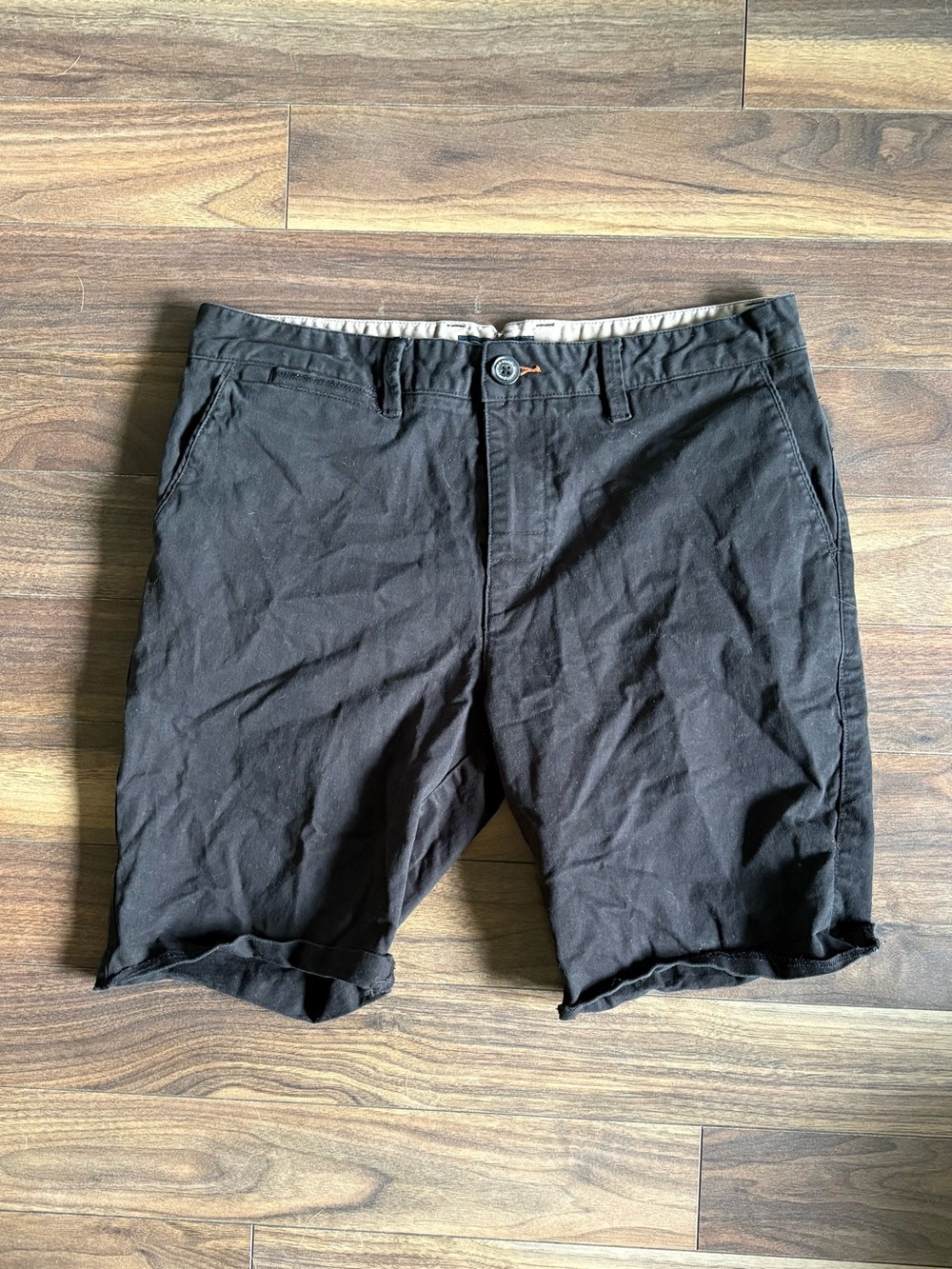 Roark Black Flat Front Chino Shorts